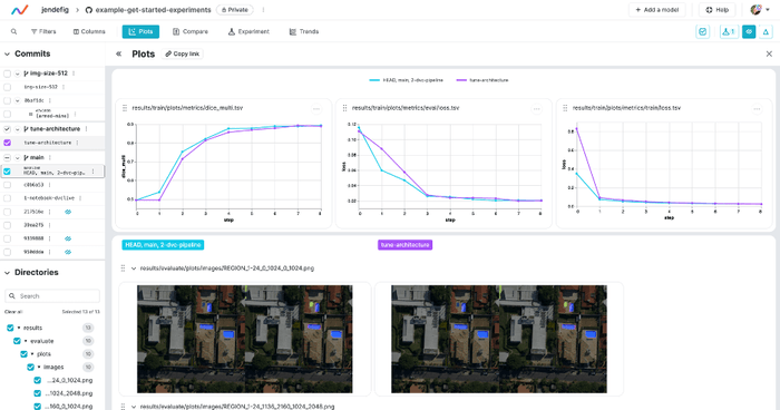 Comparison in DVC Studio